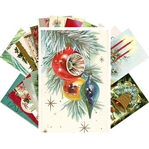 Tarjetas De Navidad Vintage Diseño De Vidrio Agrietado...