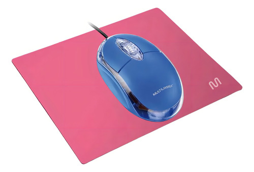 Mouse Pad Multilaser Slim Base De Borracha Ac066 Rosa Desenho Impresso Lisa