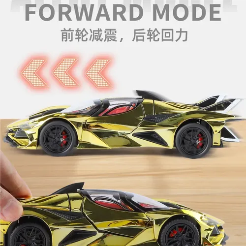 Mini Carro 1:24 Evo Cromado Spray Som Luz Retrocesso 1/24 Apollo