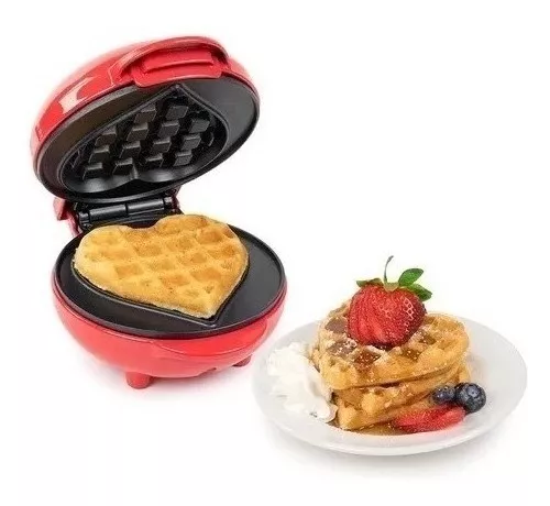 Waflera Placa de corazones, parrilla de acero antiadherente para waffles,  con control de tostado, 5 waffles en forma de corazón.