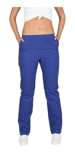 Pantalon Para Chef Unisex Azul Resorte Y Bolsillos T. S