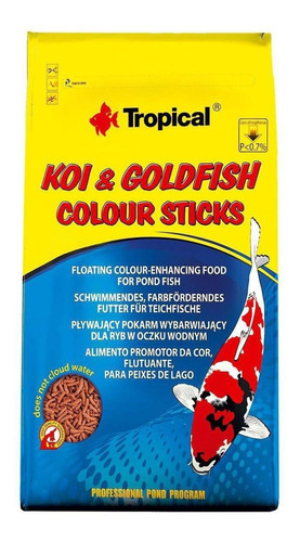 Koi & Goldfish Colour Sticks Bag 800g Tropical - Mais Cores