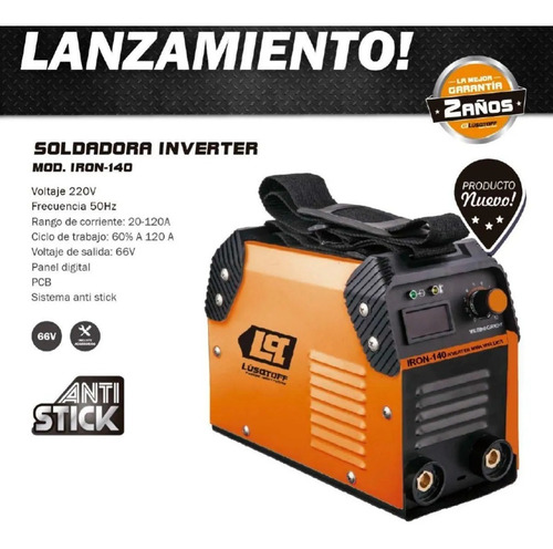 Kit Completo Soldadora Lusqtoff Megairon140 Con Accesorios