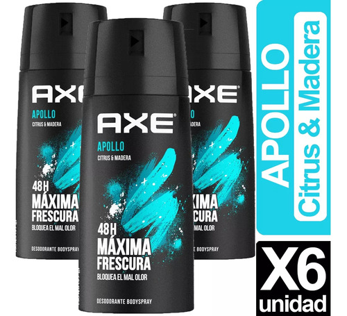 Desodorante Hombre Axe Apollo Pack X6 Und - 150 Ml