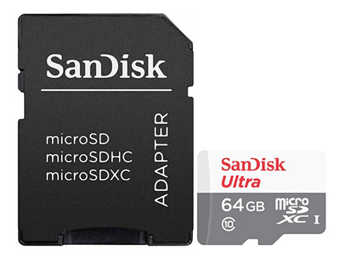 Imagen 1 de 3 de Memoria Sandisk Micro Sd 64gb 100mb/s Sdsqunr-064g-gn3ma