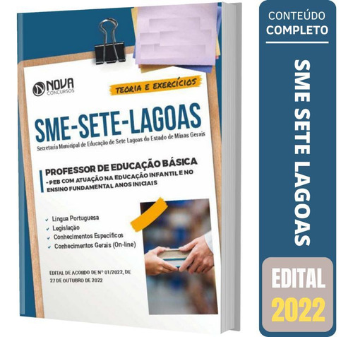 Apostila Concurso Sme Sete Lagoas - Peb Educação Infantil, De Professores Especializados.