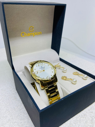 Relógio Feminino Champion Dourado Cn27634w
