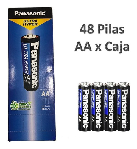 Pilas Panasonic Aa Manganeso - Caja De 48 Unidades