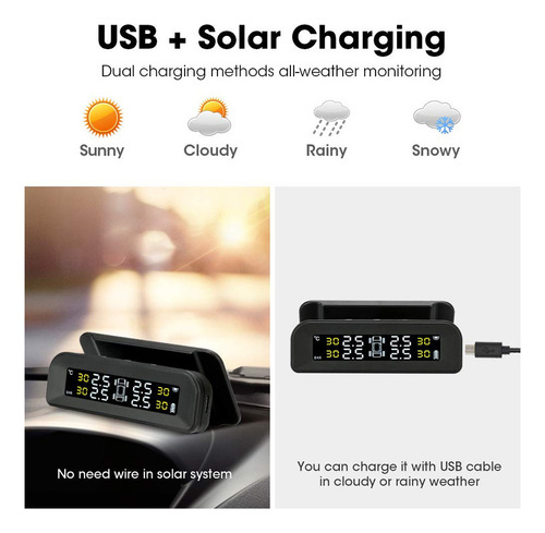 Solar Tpms Sistema De Monitoreo De Presión Auto Neumáticos