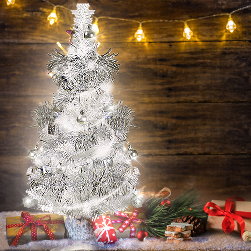 Árbol De Navidad Artificial Con Decoración De Luces Led