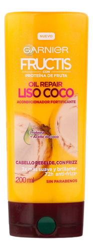 Repuesto Acondicionador Garnier Fructis Acondicionador Garnier Fructis Oil Repair Liso Coco Liso Coco en botella de 200mL por 1 unidad