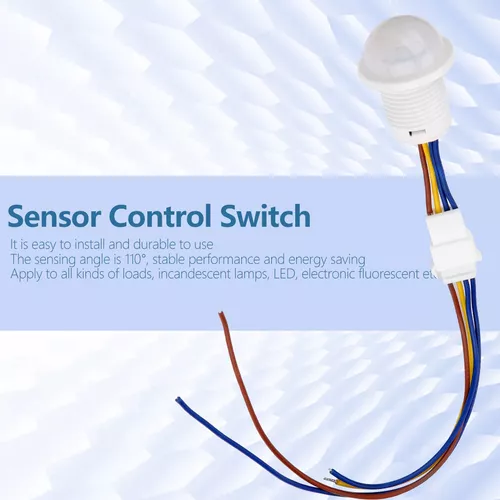 85-265V LED Sensor de movimiento infrarrojo automático Sensor de cuerpo  Interruptor de control de luz Ángulo de detección de 110° Rango de  detección