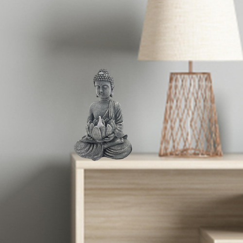 Estatua De Buda Con Energía Solar Con Adornos De Tamaño L