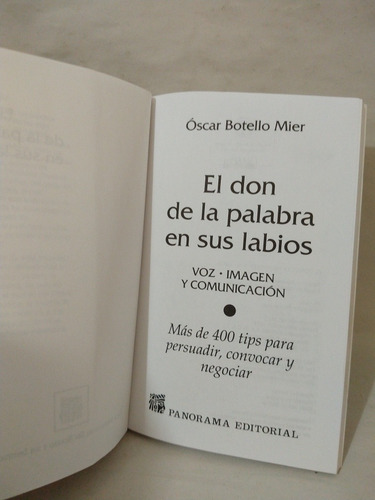 El Don De La Palabra En Sus Labios Oscar Botello Mier (Usado)