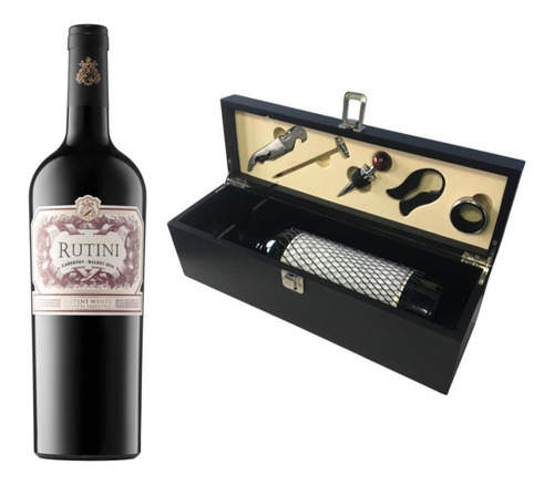 Vino Rutini Cabernet Malbec + Estuche Set Accesorios Regalo