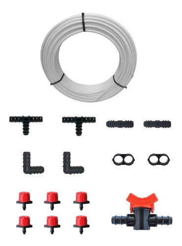 Kit Riego Por Goteo Flujo Regulable 0 A 70 Lph 300 Goteros