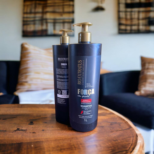 Kit 1 Shampoo Condicionador Força Com Pimenta 1l