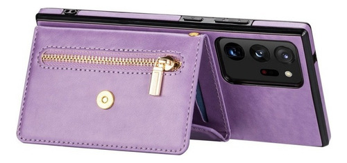 A Funda De Teléfono Con Cremallera Y Cordón For Samsung