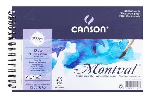 Block Canson Montval 13,5x21cm 300gr 12h Esp Distribuidoralv