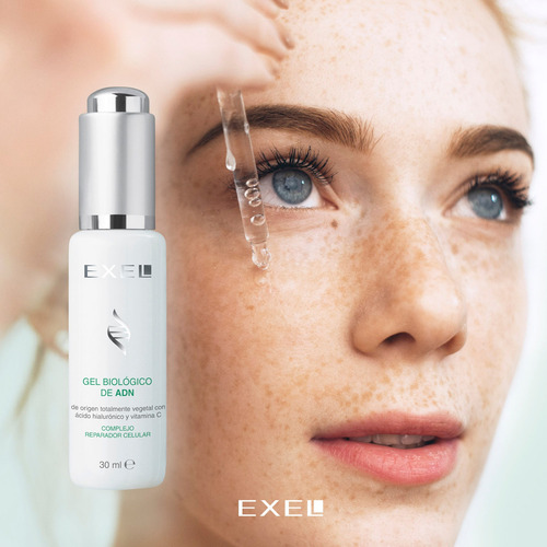 Serum Gel Biologico de ADN Vegetal con acido hialuronico y vitamina C EXEL rutina skincare facial 30ml