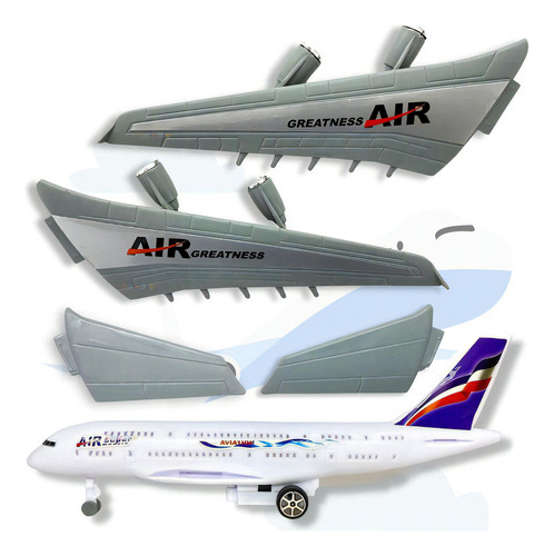 Avião De Brinquedo C/ Som E Luzes Airbus Plástico Realista