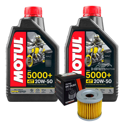 Kit 2 Lts Óleo Motul 5000 20w50 + Filtro De Óleo Next 250