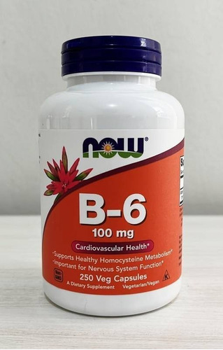 Vitamina B6 Piridoxina 100mg 250 Caps Concentrada Now Foods