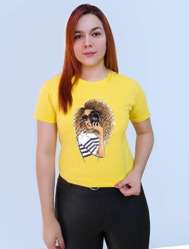 Polera Dama Estampada Algodon Mujer Fotografa Exclusiva 331