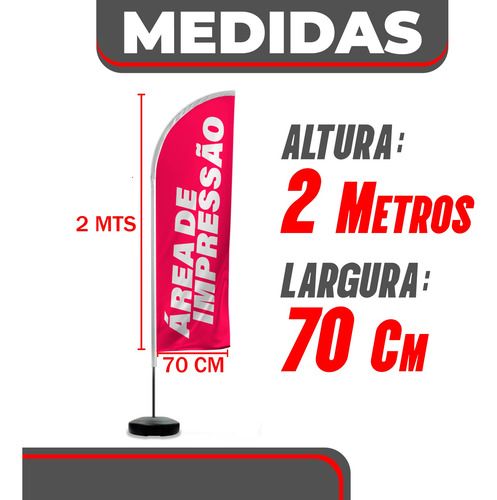 Wind Banner Açaí 2 Metros Flag Dupla Face Apenas Tecido Mod2