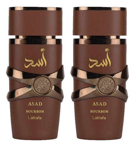E Lattafa Asad Bourbon For Unisex Eau De Parfum Spray 2pcs