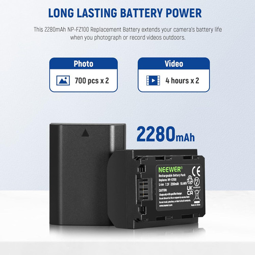 Cargador De Baterias Doble Neewer 2280mah Np-fz100