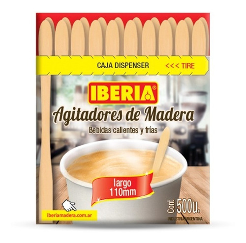 Imagen 1 de 4 de Agitadores De Madera Para Cafe 11 Cm X 500 Un. / Palermo