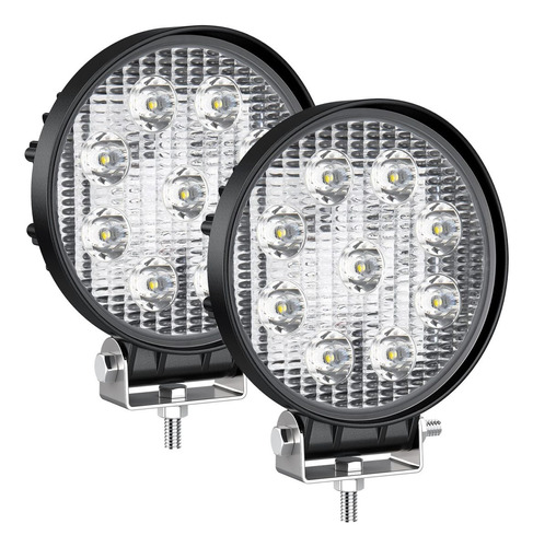 Kit X2 Faros 9 Led 27w Redondo 110mm Off Road Generica