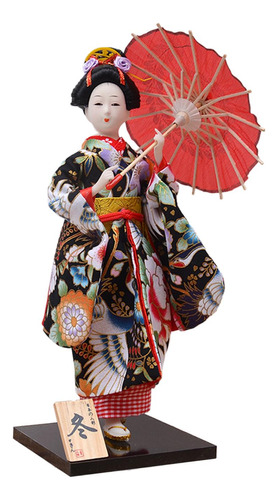 Estatuilla Asiática De Kabuki, 30 Cm, Kimono Japonés,