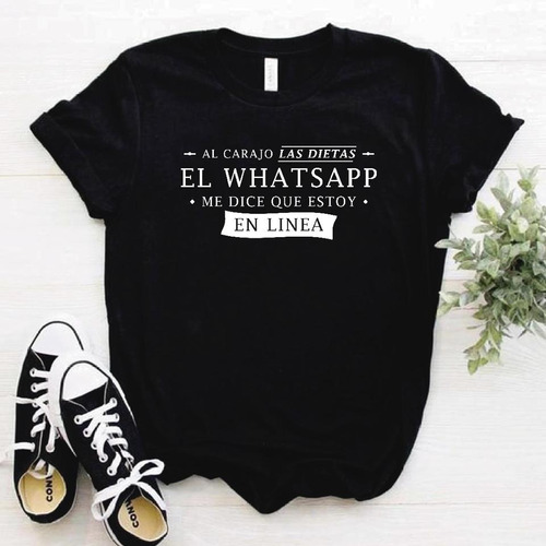 Camiseta Negra, Algodón, Suave Y Fresca Whtasapp