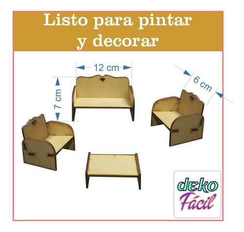 Imagen 4 de 4 de Combo Living Para Casa De Muñecas Articuladas De 29 Cm