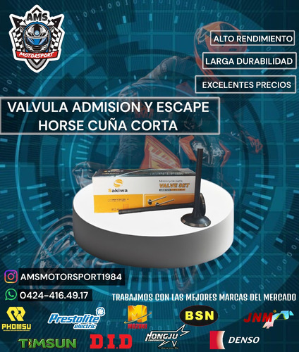 Valvula Admision Y Escape Horse Cuña Corta 