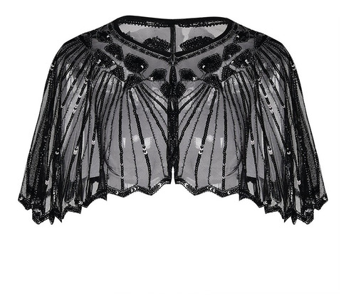 Mujer Con Cuentas De Lentejuelas Cape Bolero Flapper Cover U