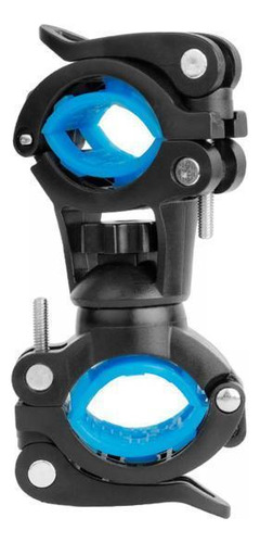 2 Soporte De Luz De Bicicleta De Rotación 360 Azul Negro