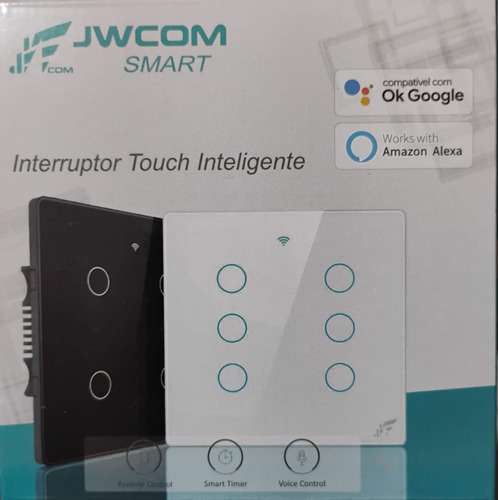 Interruptor Inteligente 6 Botoes Touch 4x4 Wifi Alexa Tuya