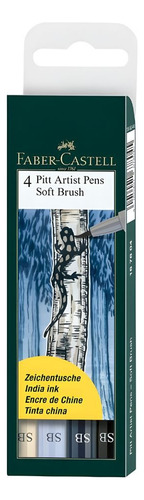 Caneta Pitt Faber Castell Pitt 4 Tons De Cinza Soft Brush Cor Diversas