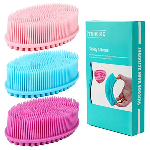 Lufa Exfoliante Corporal De Silicona, Juego De 3 Esponjas Ex
