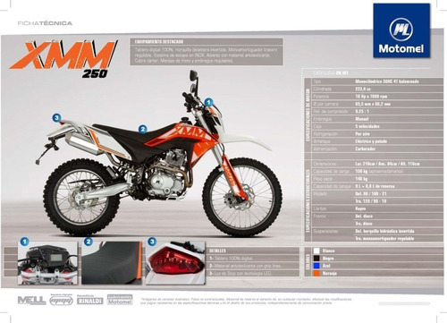 Imagen 10 de 15 de Motomel Xmm 250 0 Km Enduro Permutas 12 Cuotas Creditos Dni