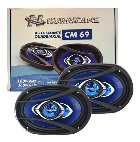 Par De Alto Falantes Quadriaxial Cm69 6x9 180w Rms Hurricane