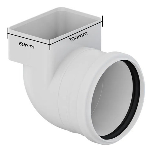 Joelho De Transição Retangular X Redondo 100mm - Fortlev