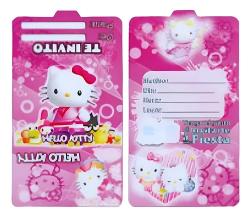 Tarjetas De Invitación Hello Kitty Para Cumpleaños