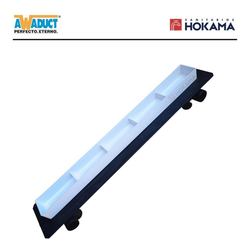 Imagen 4 de 10 de Rejilla Lineal Ducha 65cm Awaduct Cromada Acero Desague Baño