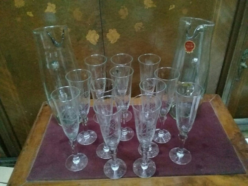 Juego De Copas De Cristal Tallado 50 Piezas 