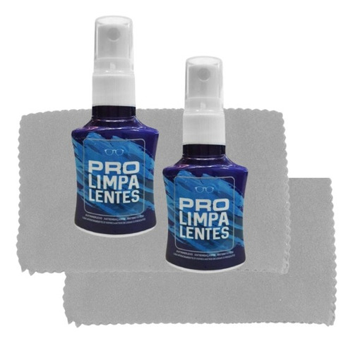 Limpa Óculos Lentes Celular Kit Limpeza 2 Liquido 2 Flanelas