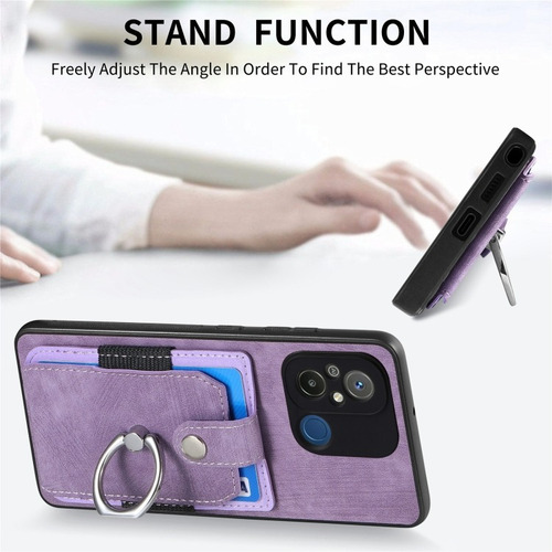 Funda Para Xiaomi Ring Card Leather + Cristal Templado 9d